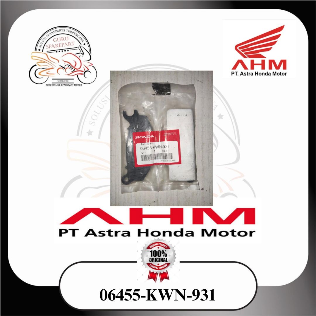 06455KWN931 Honda Kampas Rem Depan Pad Set FR PCX lama