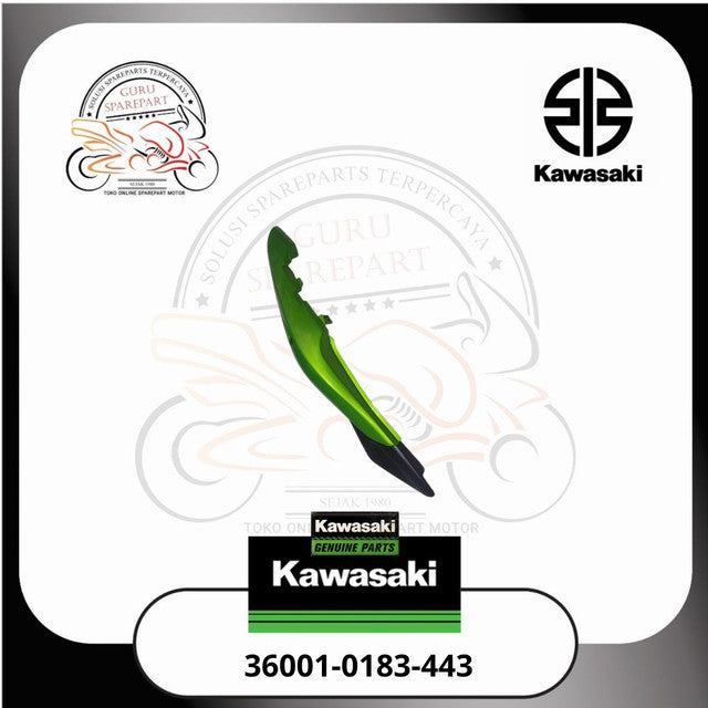 Cover Body Belakang Ninja RR Lama Hijau Hitam Kanan Original Kawasaki 443