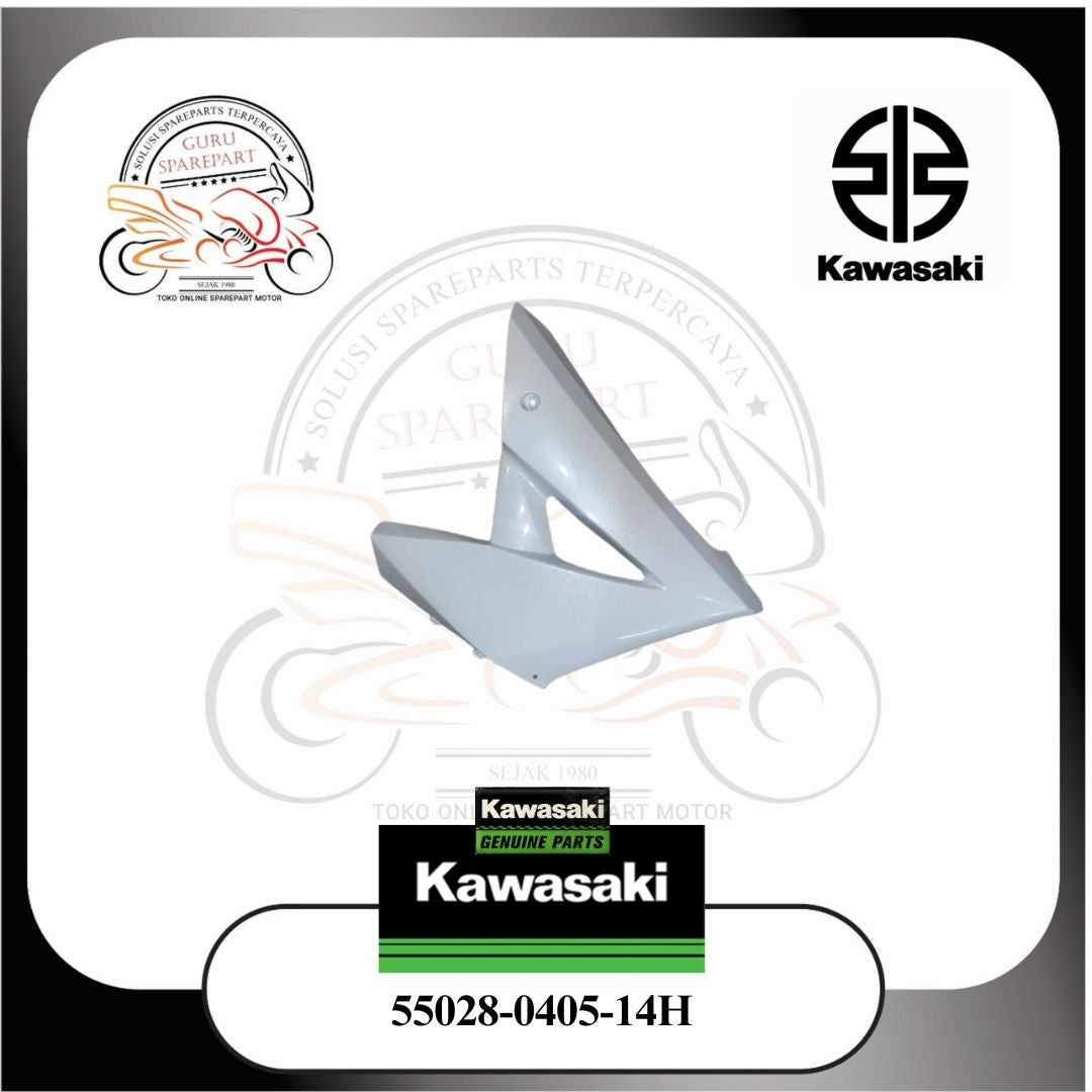 Kawasaki Fairing Cowling Bawah Kiri Ninja RR New Putih Ori 55028-0405-14H