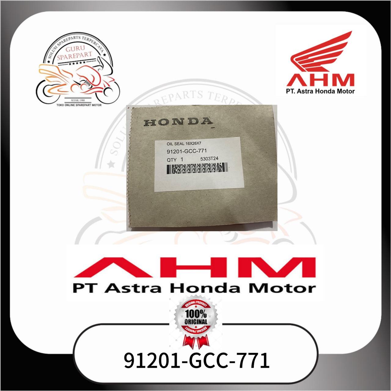 Honda Oil Seal Engkol 16 X 26 X 7 Beat Karbu Beat FI Spacy FI Vario 110 eSP New Scoopy 91201GCC771