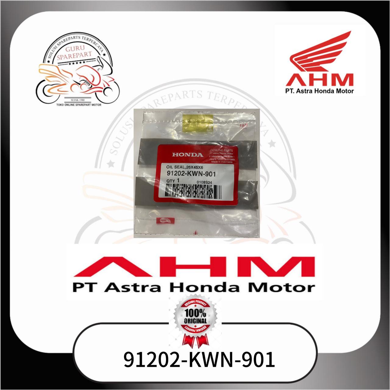 Honda Oil Seal kruk as kiri 26X45X6 Seal Crankshaft Kiri Vario 125 eSP 150 91202KWN901