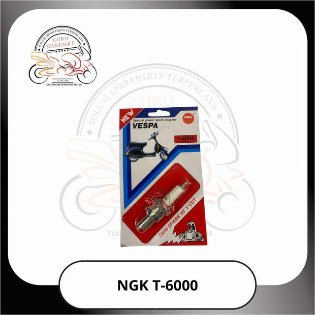 Busi Ngk T6000 Vespa Drat Panjang Satria 2T Ninja RGR TS125 RXZ kemasan press n kotak Original