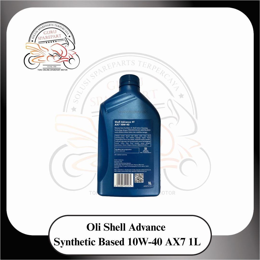Oli Shell Advance AX7 Synthetic Based Oli Motor 1L 10W-40 4T Biru