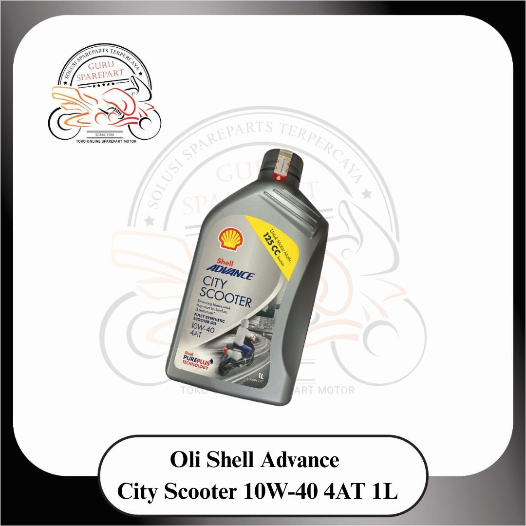 Oli Shell Advance City Scooter Fully Synthetic Oli Motor 1L 10W-40 4AT Abu