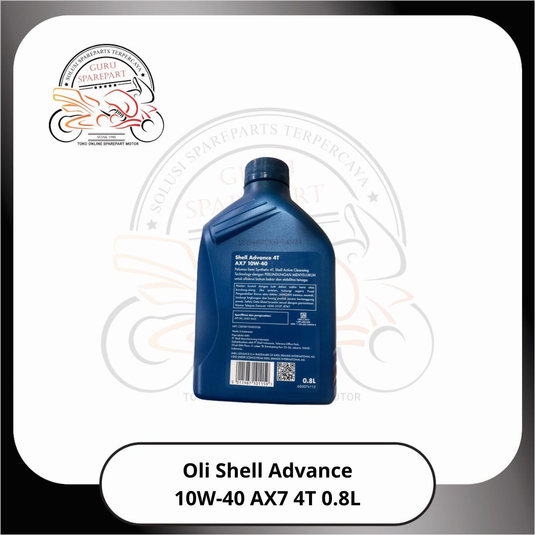 Oli Shell Advance AX7 Synthetic Based 10W40 4T 0,8LT