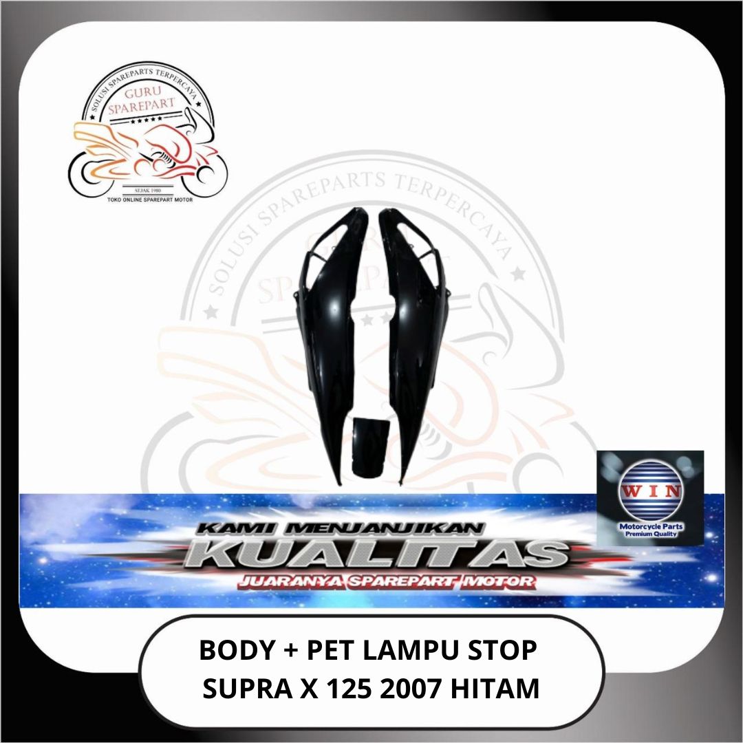WIN Cover Body Halus Spakbor Honda Supra X 125 KVLN Hitam