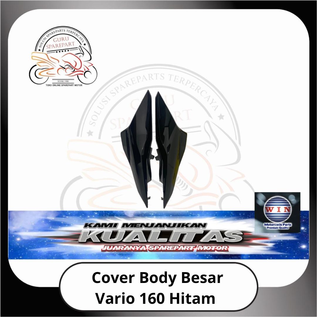 WIN Cover Body Halus Panel Depan Spakbor Honda Vario 160 Hitam