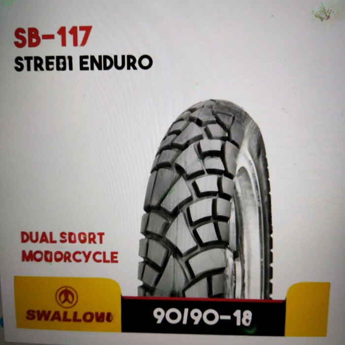 BAN LUAR SWALLOW 90/90-18 SB-117 TUBELESS STREET ENDURO