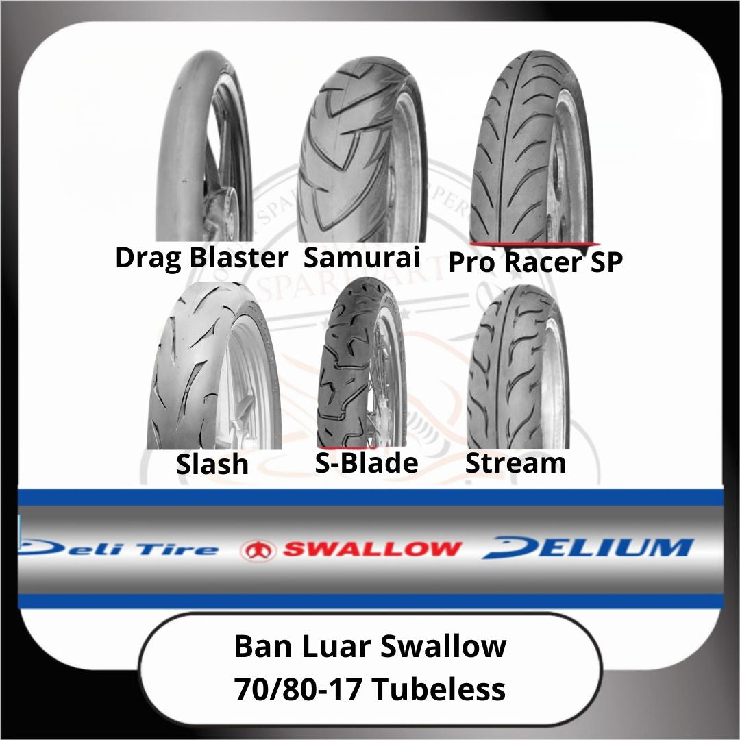 Ban Luar Swallow Tubeless 70/80-17