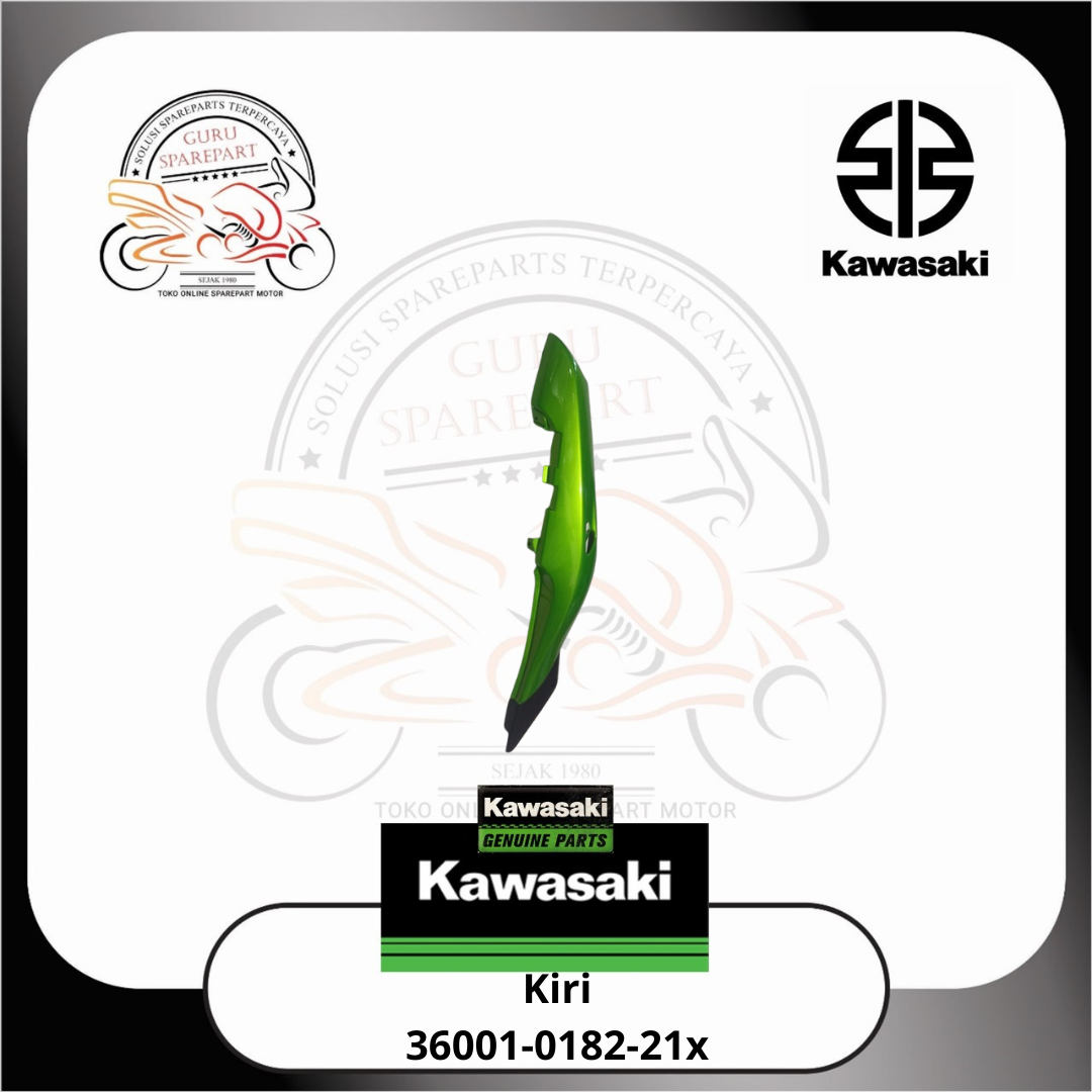 Cover Body Belakang Ninja RR Lama Hijau Hitam Kanan Kiri Original Kawasaki 21x