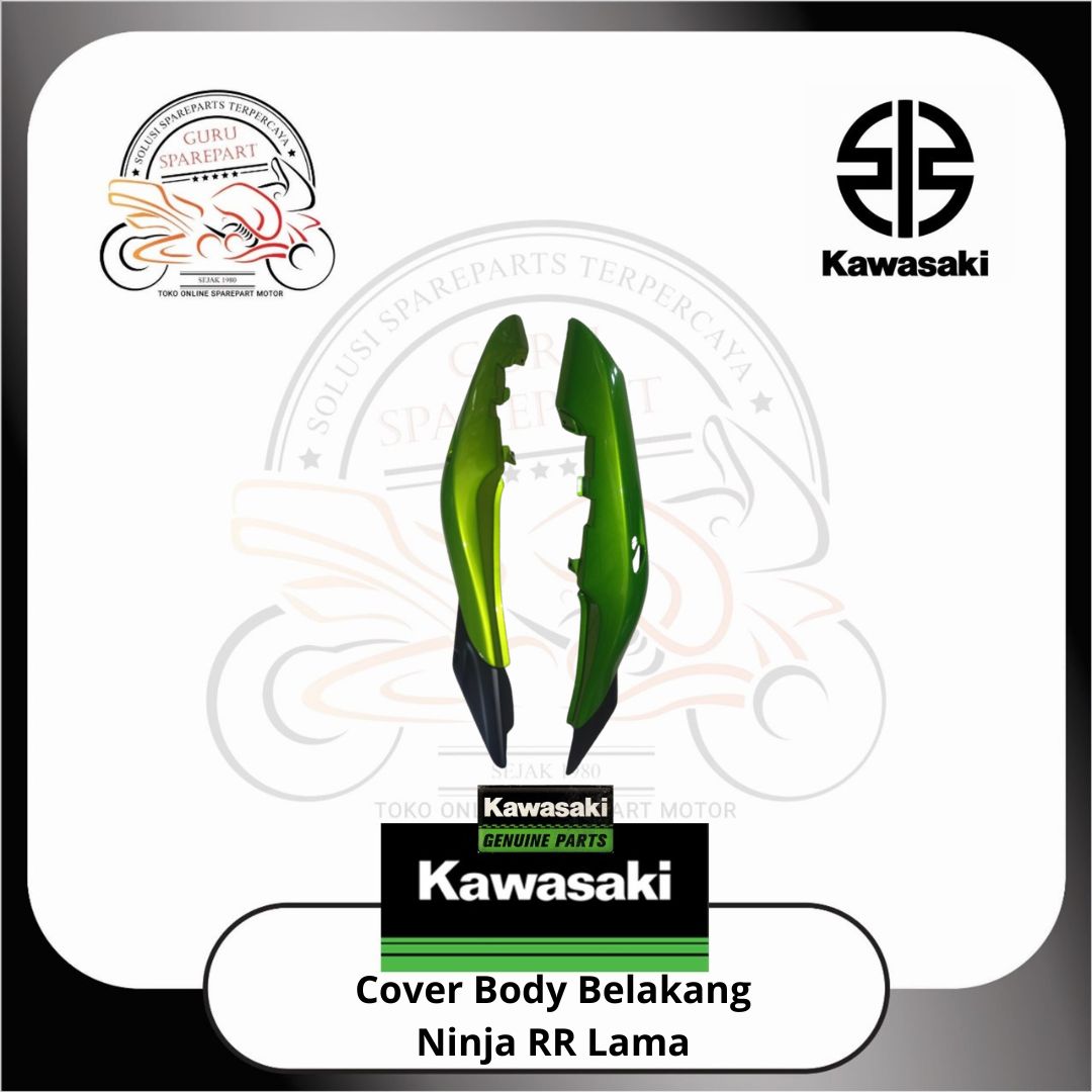 Cover Body Belakang Ninja RR Lama Hijau Hitam Kanan Kiri Original Kawasaki 176
