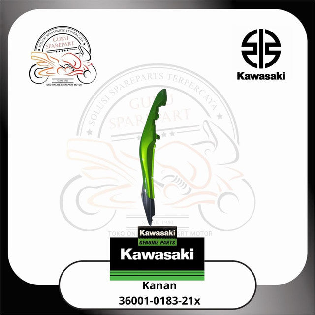 Cover Body Belakang Ninja RR Lama Hijau Hitam Kanan Kiri Original Kawasaki 21x
