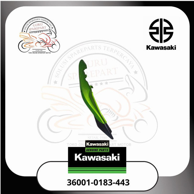 Cover Body Belakang Ninja RR Lama Hijau Hitam Kanan Original Kawasaki 443