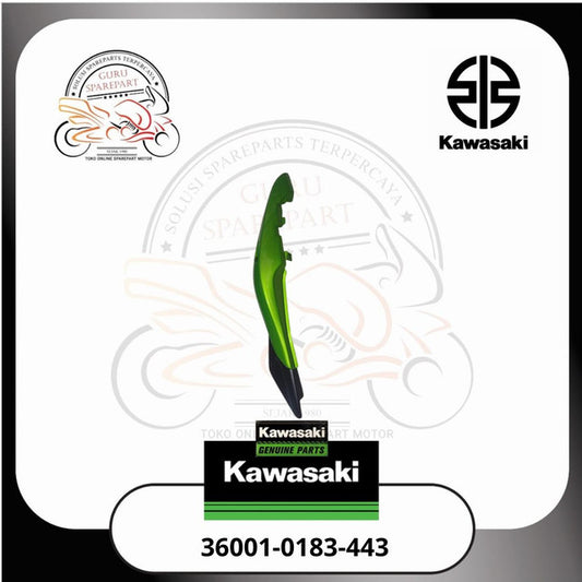 Cover Body Belakang Ninja RR Lama Hijau Hitam Kanan Original Kawasaki 443