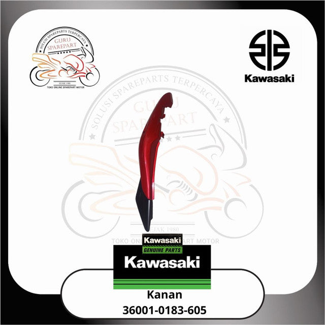 Cover Body Belakang Ninja RR Lama Merah Hitam Kanan Kiri Original Kawasaki 605