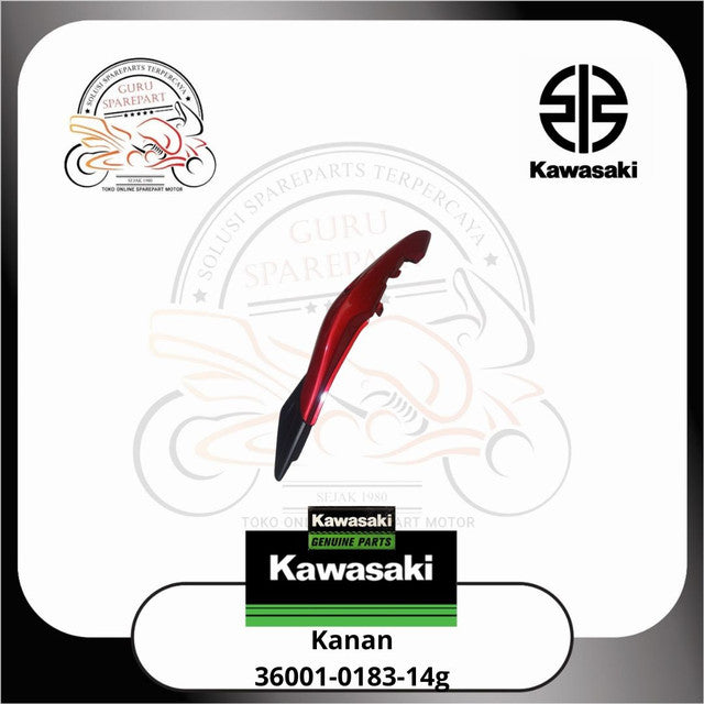 Cover Body Belakang Ninja RR Lama Merah Hitam Kanan Kiri Original Kawasaki 14g