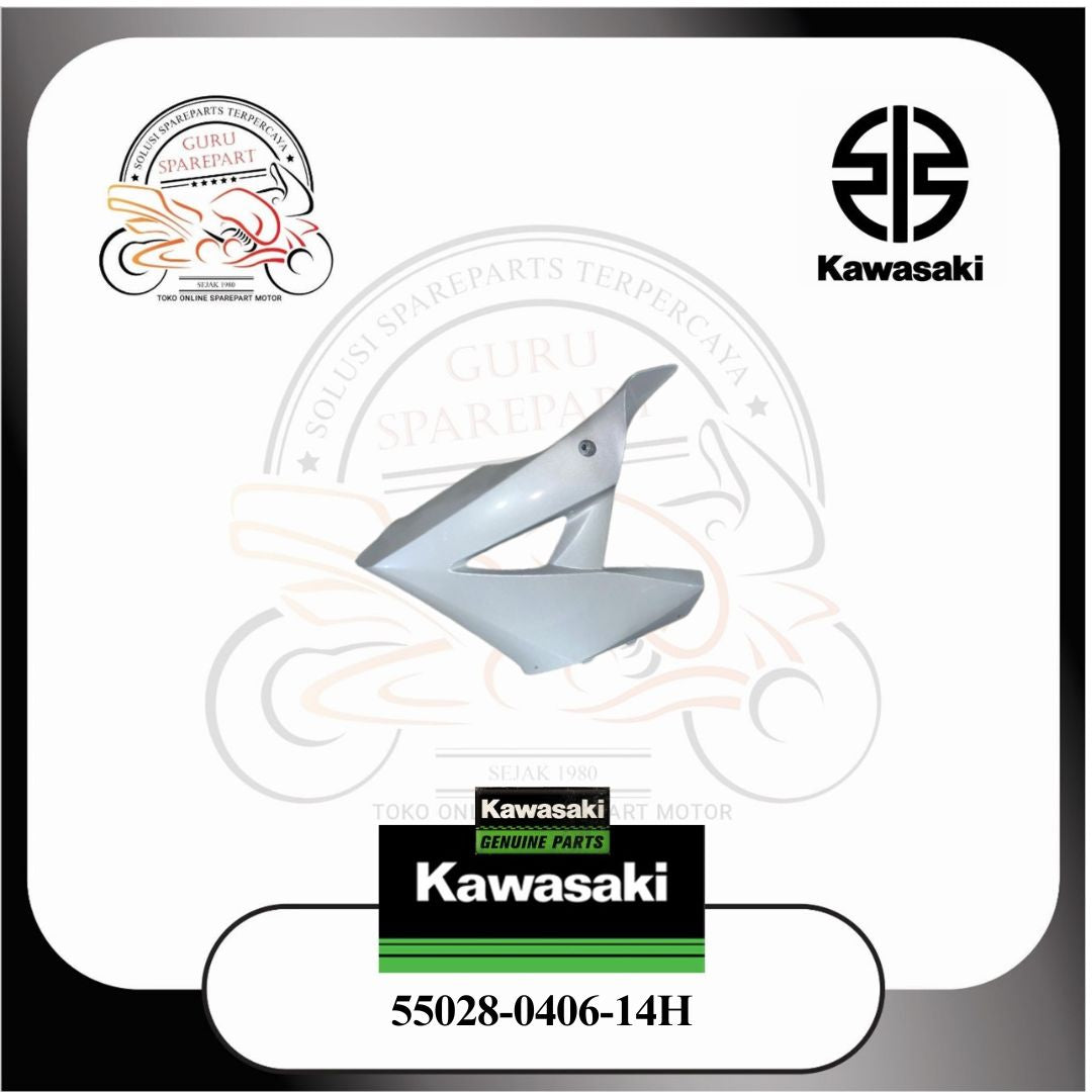 Kawasaki Fairing Cowling Bawah Kanan Ninja RR New Putih Ori 55028-0406-14H