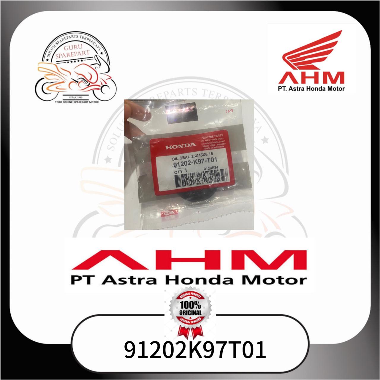 Honda Oil Seal kruk as kiri 26x45x6 18 PCX 150 K97 Hybrid 91202K97T01