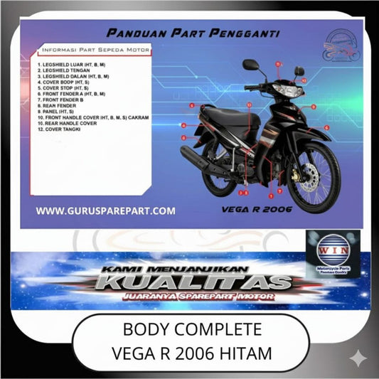 WIN Cover Body Set Komplit Yamaha Vega R 2006 3S0 Hitam