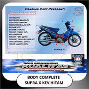 WIN Cover Body Set Komplit Honda Suprax Hitam