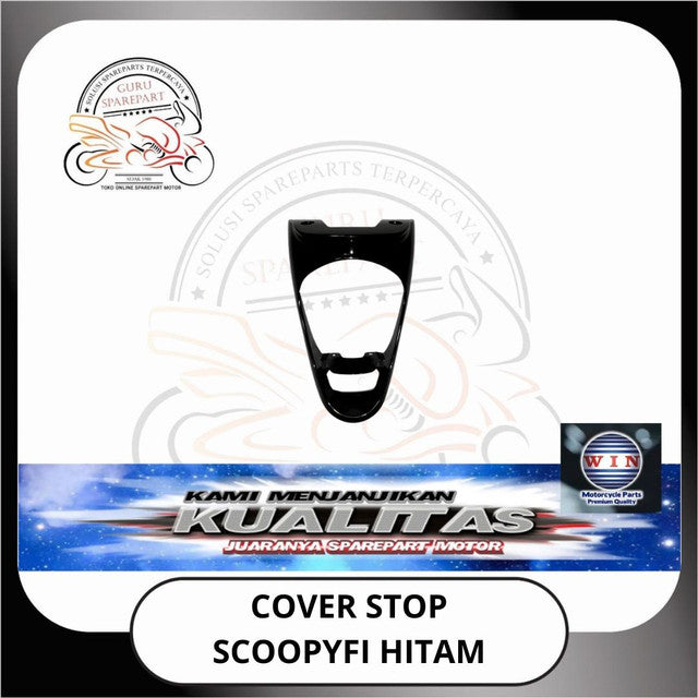 WIN Cover Body Panel Depan Spakbor Dashboard Honda Scoopy FI K16 Hitam halus kasar