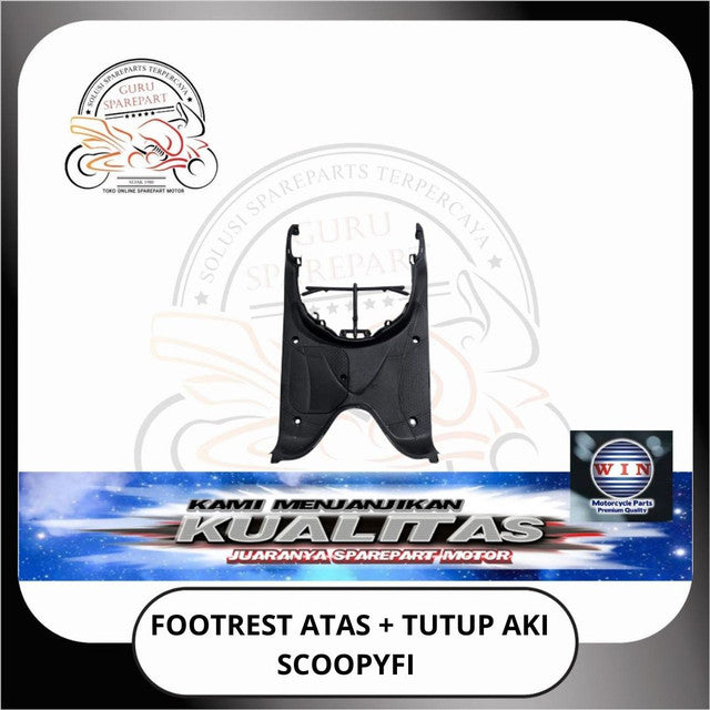 WIN Cover Body Panel Depan Spakbor Dashboard Honda Scoopy FI K16 Hitam halus kasar