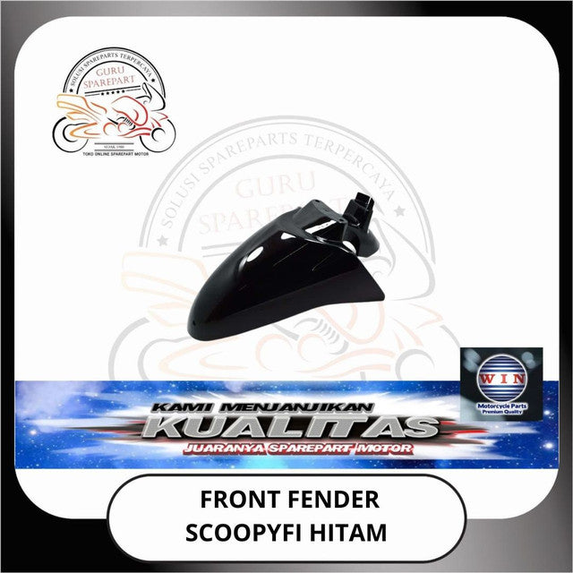 WIN Cover Body Panel Depan Spakbor Dashboard Honda Scoopy FI K16 Hitam halus kasar
