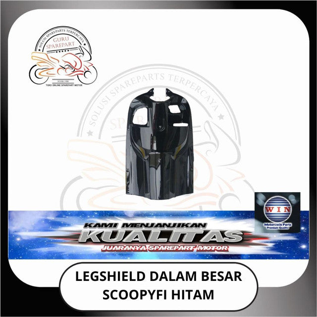 WIN Cover Body Panel Depan Spakbor Dashboard Honda Scoopy FI K16 Hitam halus kasar