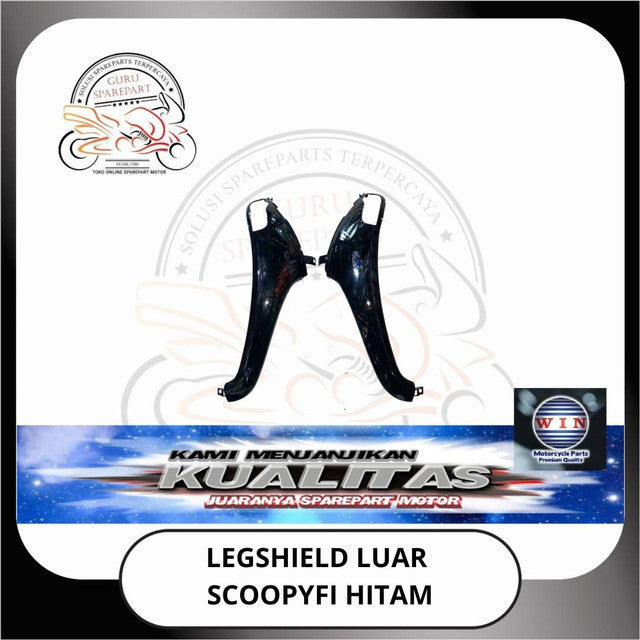 WIN Cover Body Panel Depan Spakbor Dashboard Honda Scoopy FI K16 Hitam halus kasar