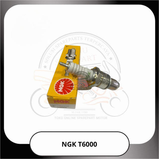 Busi Ngk T6000 Vespa Drat Panjang Satria 2T Ninja RGR TS125 RXZ kemasan press n kotak Original
