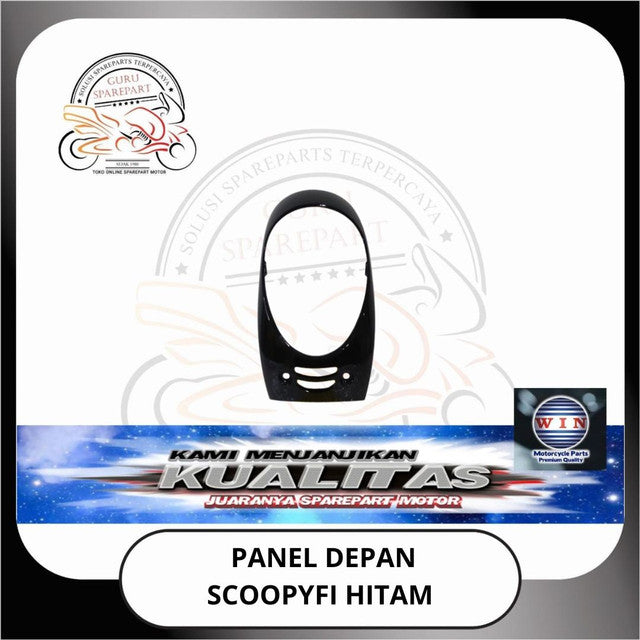 WIN Cover Body Panel Depan Spakbor Dashboard Honda Scoopy FI K16 Hitam halus kasar