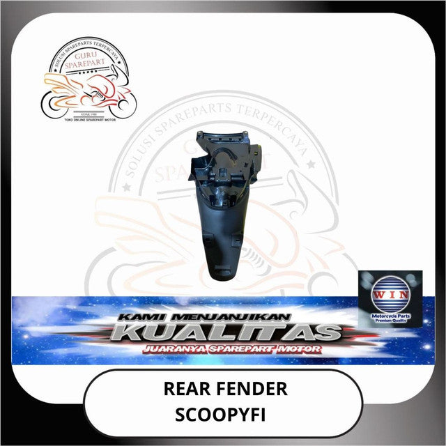WIN Cover Body Panel Depan Spakbor Dashboard Honda Scoopy FI K16 Hitam halus kasar