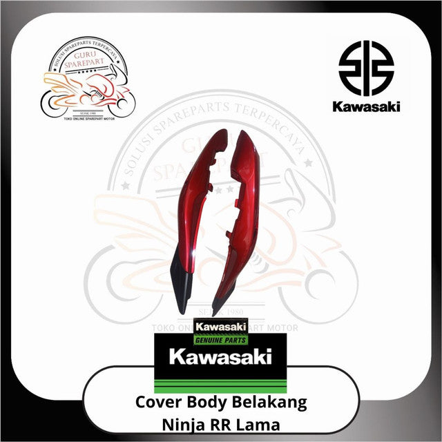 Cover Body Belakang Ninja RR Lama Merah Hitam Kanan Kiri Original Kawasaki 14g