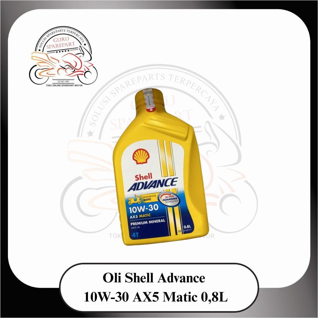 Oli Shell Advance AX5 Matic Oli Motor Premium Mineral 0,8L 10W-30 4T Kuning