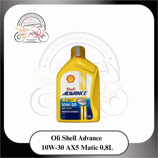 Oli Shell Advance AX5 Matic Oli Motor Premium Mineral 0,8L 10W-30 4T Kuning